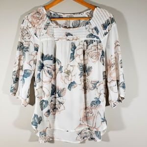 LC Lauren Conrad floral blouse in size S